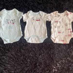 Disney Baby Bodysuit Trio - Cream, Gray, and Beige